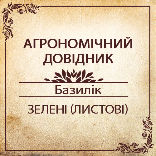 Агрономічний довідник -базилік