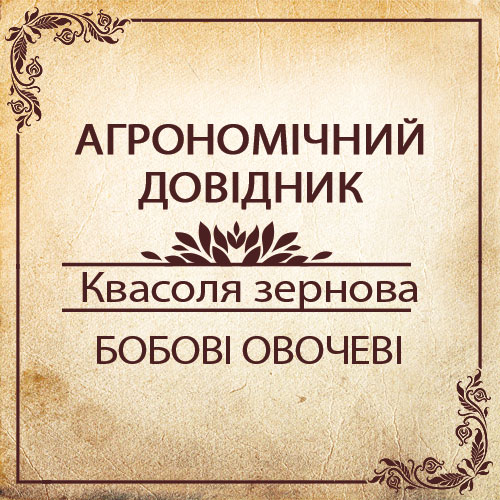Агрономічний довідник -квасоля зернова