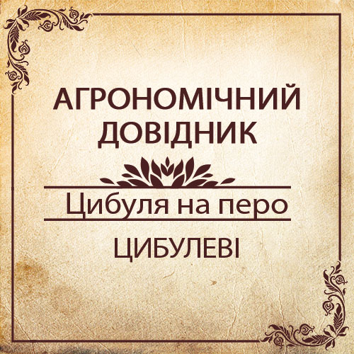 Агрономічний довідник -цибуля на перо